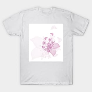 delicate pink butterflies and flowers T-Shirt